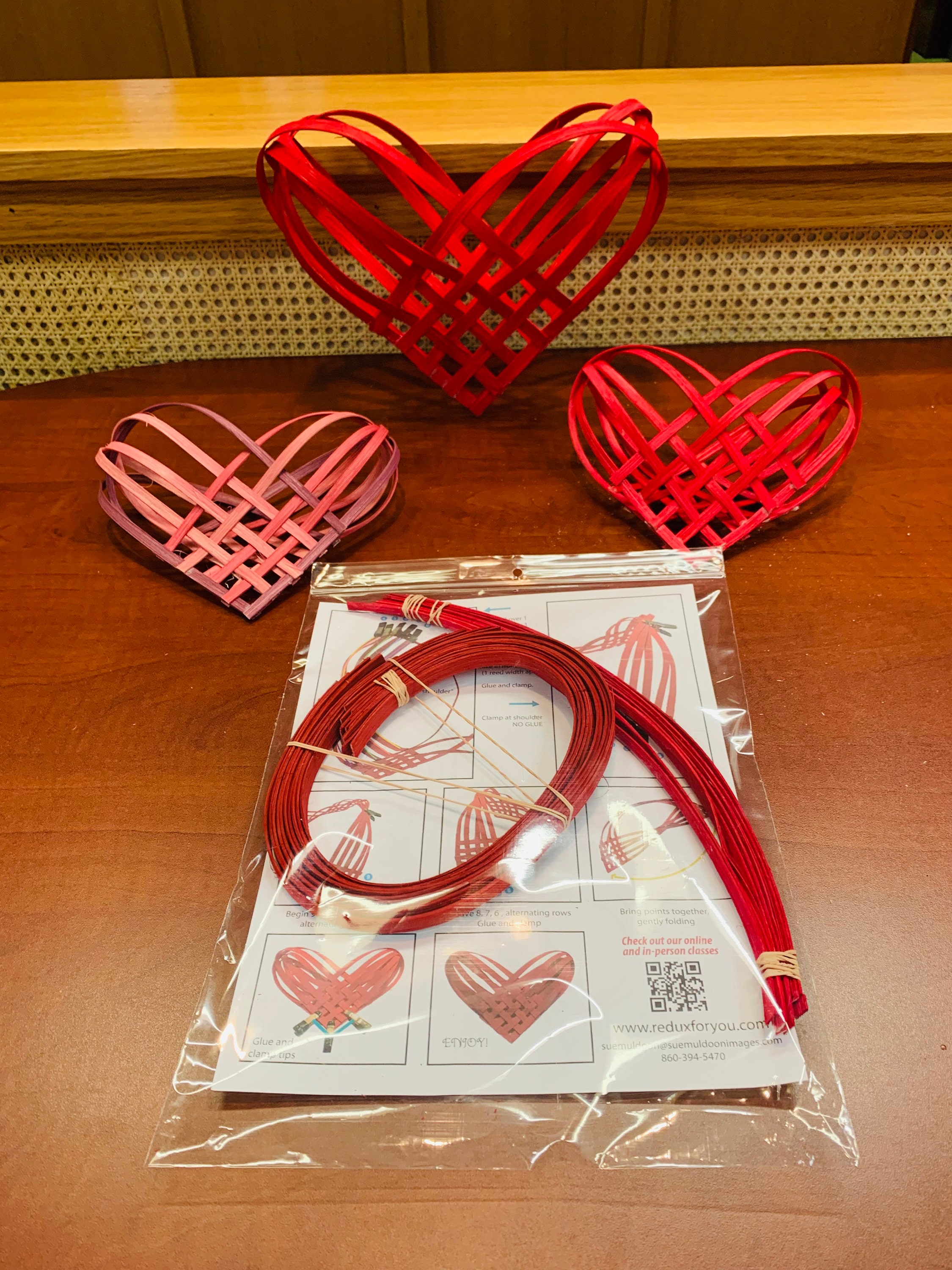 Woven Reed Heart Kit Flat Reed Weaving Kit Valentines Day Hearts DIY Crafts Gifts All Materials
