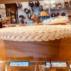 Round Reed Rattan Braid 7/8&quot; - Twisted 4 Ply - Four Woven Strands of Round Reed - Sold By The Yard - Wicker DIY - Basket Weaving - Farmhouse