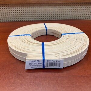 Flat Reed 1/2" Approximately 185 Ft - 1 Pound Coil - Grade A Highest Quality Reed - Basket Weaving Supplies - Half Inch Width - Farmhouse