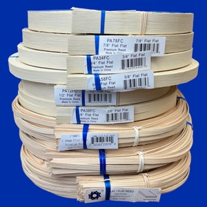 Flat Reed All Sizes - 11/64&quot;, 3/16&quot;, 1/4&quot;, 3/8&quot;, 1/2&quot;, 5/8&quot;, 3/4&quot;, 7/8&quot;, 1&quot; Widths - Premium Rattan Reeds For Basketry, Seats & Crafts