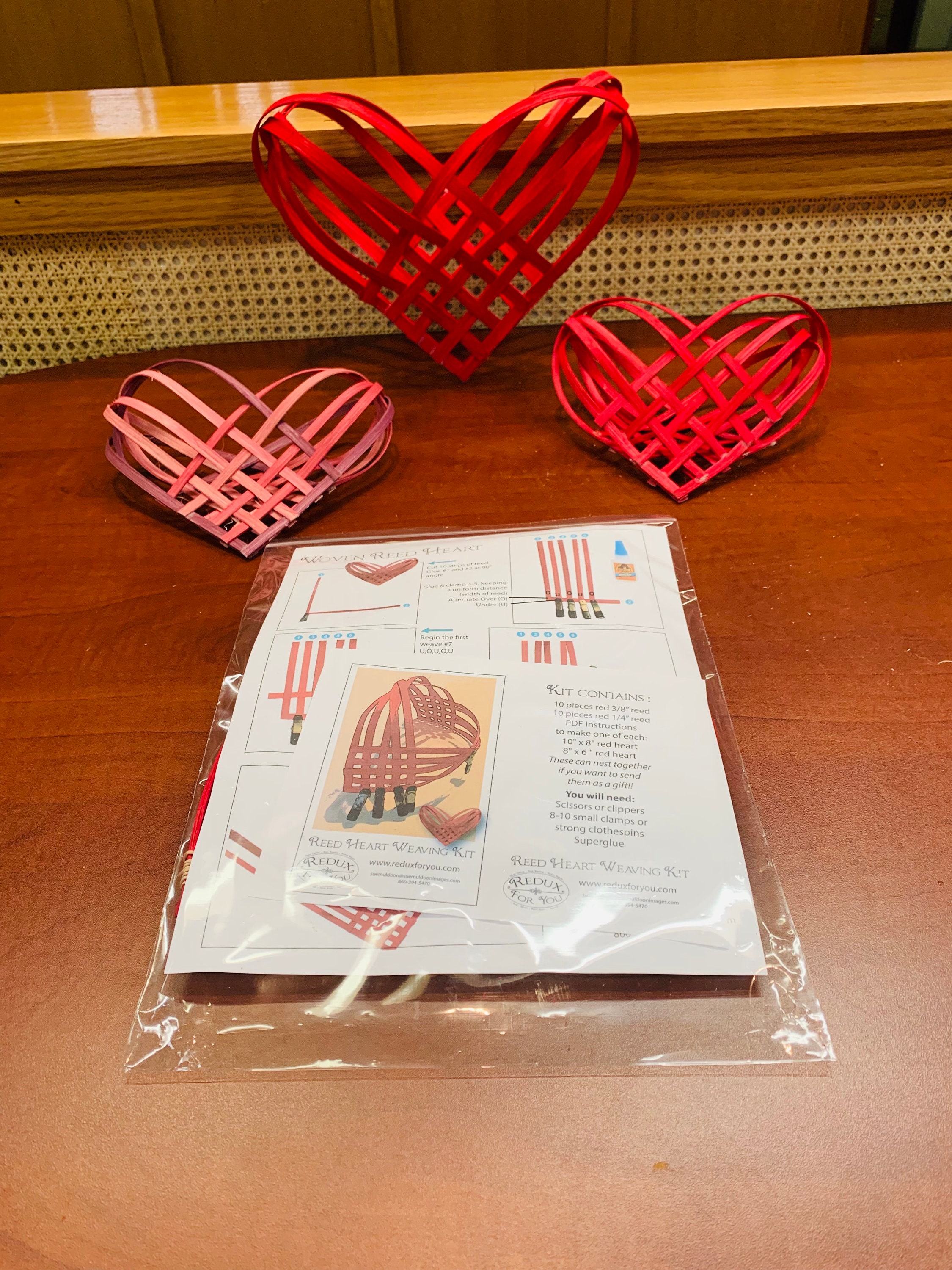 Woven Reed Heart Kit Flat Reed Weaving Kit Valentines Day Hearts DIY Crafts Gifts All Materials