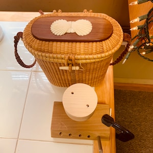 Nantucket Basket Weaving Stand 3 Piece Set - 3&quot; C Clamp, Mold Stand Adapter, Metal Dowels, and Weaving Stand - DIY Nantucket Lightship Purse