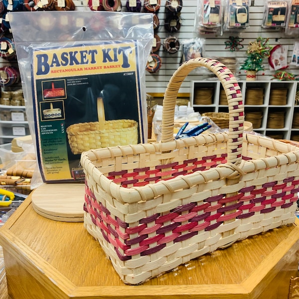 Market Basket Kit - Purple Haze & Mauve Heather Pre Dyed Reeds - Multiple Options Combo Pack - DIY Basket Weaving - Colored Reeds