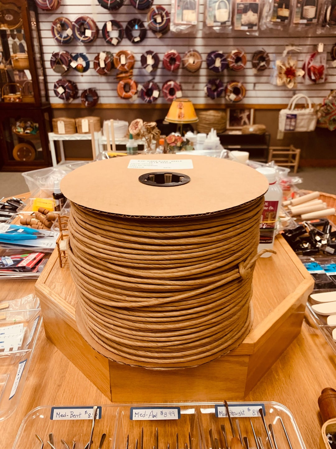 Fibre Rush 6/32" 10lb Spool - Approximately 2100ft of Kraft Brown Fiber ...