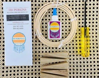 Cane Webbing Kit - Fine Rattan, Reed Spline, Remover Chisel, Wedges & Instructions