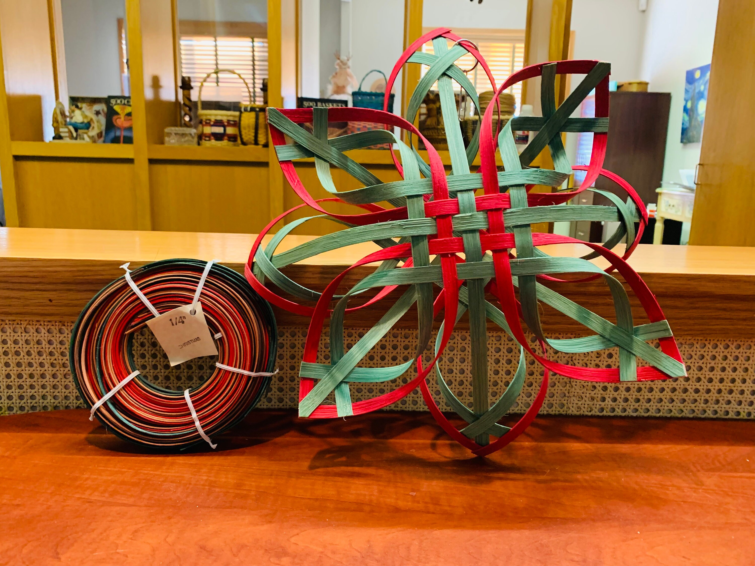 Christmas 3 Round Reed and Christmas 1/4 Flat Reed, Approximately 100ft