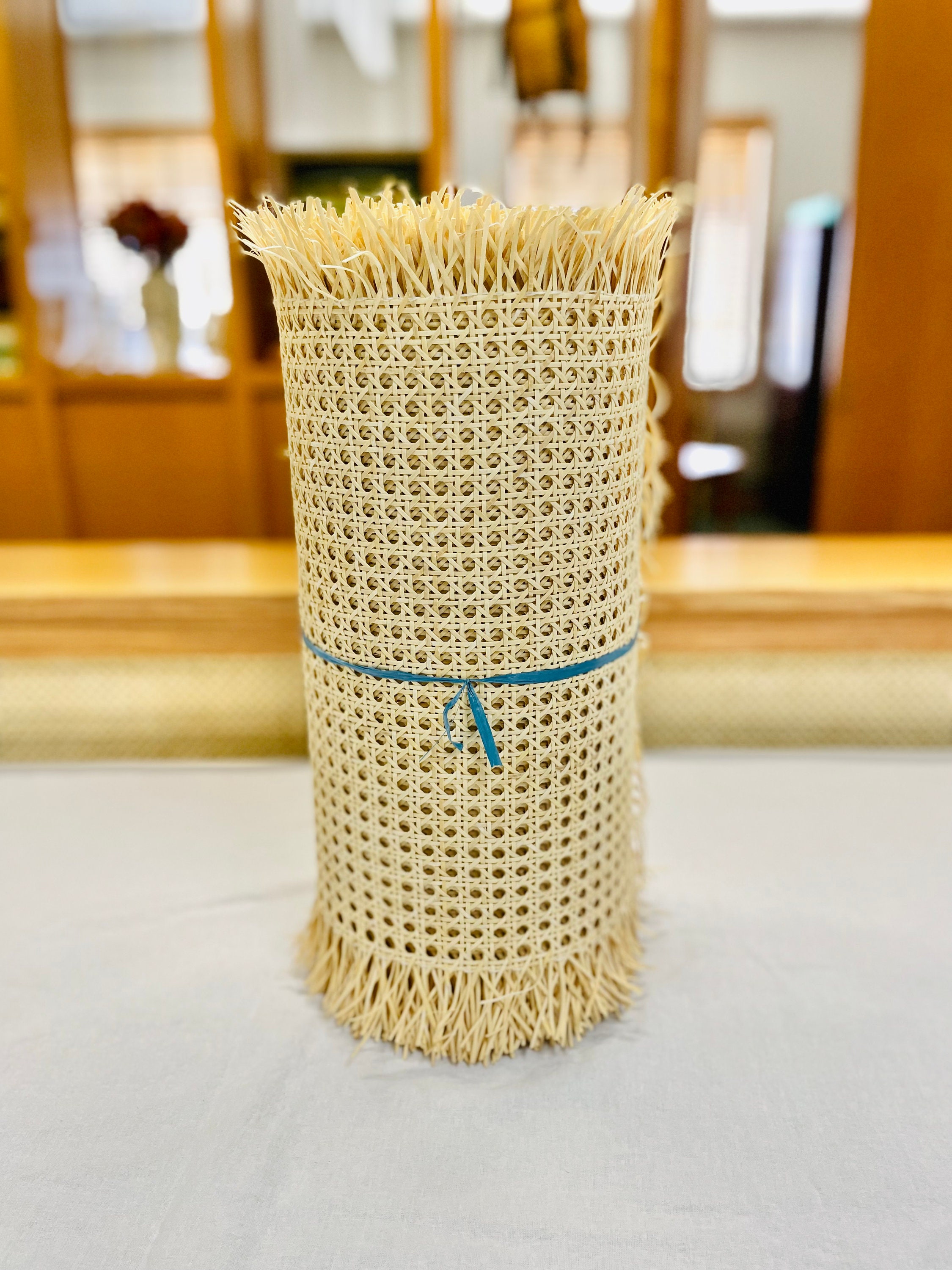 White AHANDMAKER Basket Weaving Cane 4mm Wicker Material Rattan Cane Webbing for Chair Making and Wicker Weaving DIY Furniture Making Supplies 