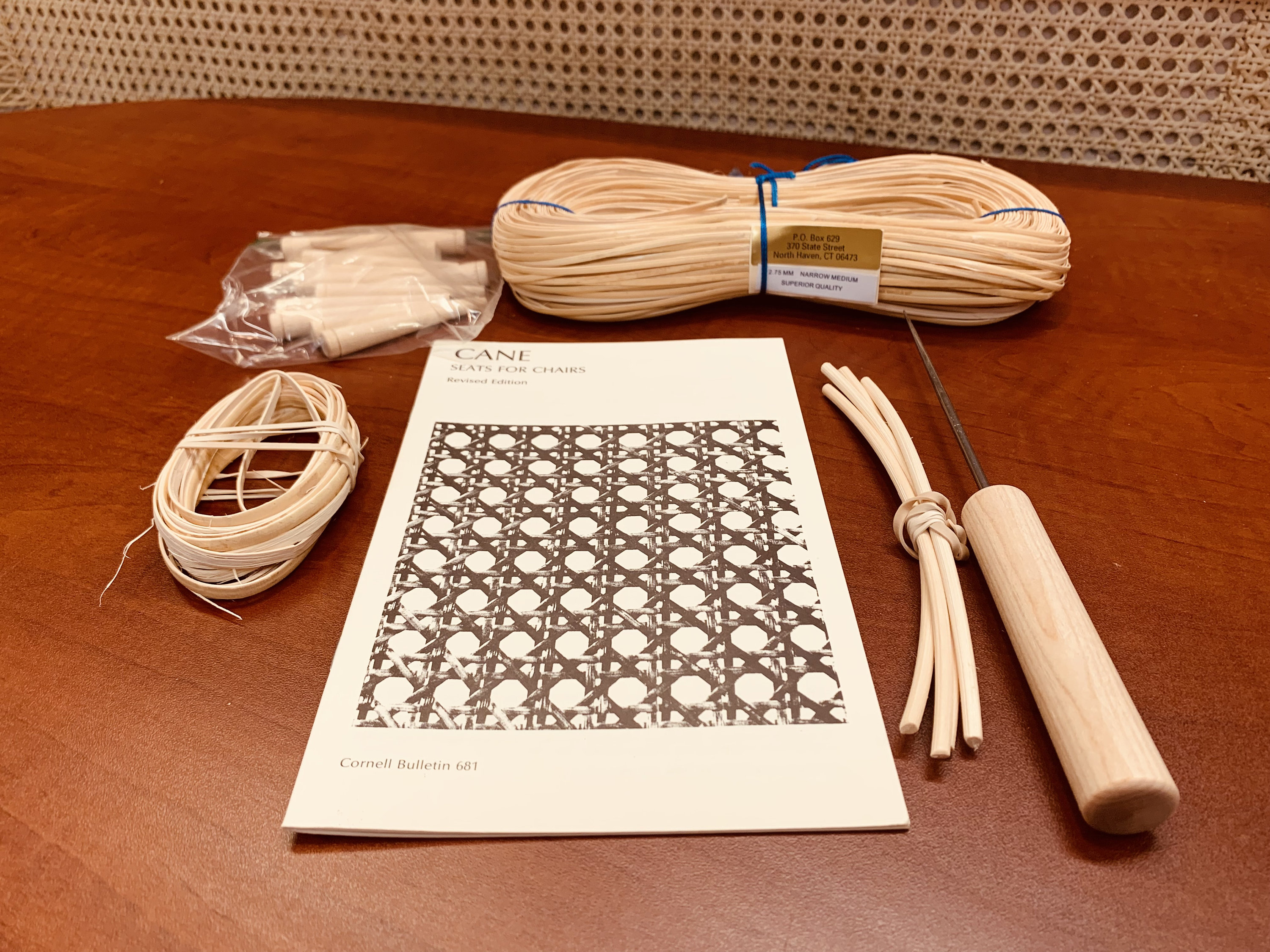 Narrow Medium Chair Caning Kit Includes 500ft of Cane 12ft of 4mm