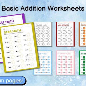 Fun Addition Math Worksheets, Printable Math Practice for Kids, Homeschool and Classroom Activity, Engaging Math