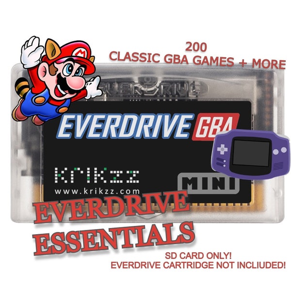 GameBoy Advance EverDrive Essentials SD card for GBA flash cart with games included (sd card only EverDrive cartridge not included)