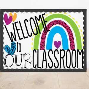 Welcome to our Classroom Printable Bulletin Board/Classroom Door Display Kit, Teacher Bulletin Board, Bright Theme, Teacher Décor, Print