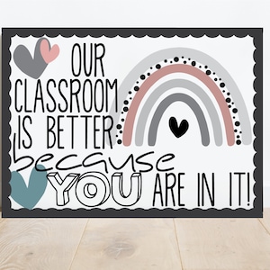 Boho Rainbow Theme Printable Bulletin Board/Classroom Door Display Kit, Teacher Bulletin Board, Teacher Décor, Print, Leopard, Inclusion