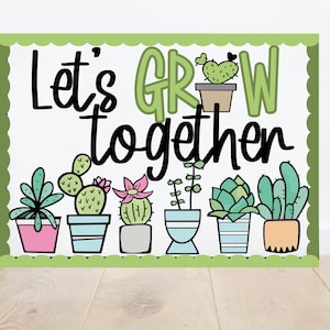 Lassen Sie uns wachsen Bulletin Board/Klassenzimmer Tür Display Kit, Lehrer Bulletin Board, Sukkulente Pflanze Kaktus Thema, Dekor, Print und Cut