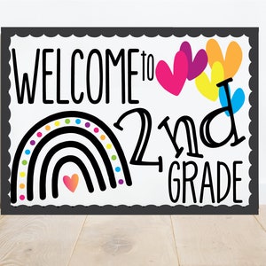 Bright Theme Grade Level Printable Bulletin Board/Classroom Door Display Kit, Teacher Bulletin Board, Teacher Décor, Print, Back to School