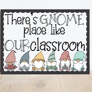 Gnome Place Printable Bulletin Board/Classroom Door Display Kit, Teacher Bulletin Board, Boho Theme, Teacher Décor, Print and Cut
