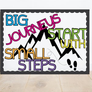 Bright Theme Printable Bulletin Board/Classroom Door Display Kit, Teacher Bulletin Board, Teacher Décor, Print, Growth Mindset, Mountains