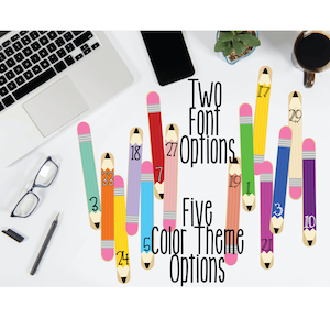 Pencil Theme Printable Number/Name Stick Labels (Editable version included), Classroom, Number Sticks, Teacher Décor, Print/cut, Popsicle