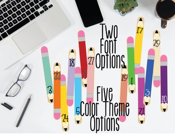 Pencil Theme Printable Number/Name Stick Labels (Editable version included), Classroom, Number Sticks, Teacher Décor, Print/cut, Popsicle