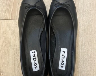 Bohema Black Vegan Ballerinas, Größe 38