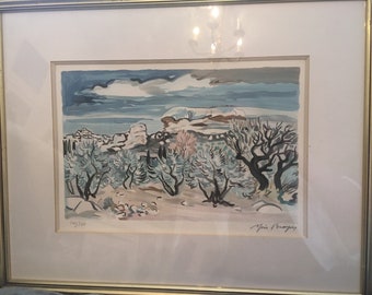 Yves Brayer landscape lithograph