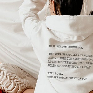 Christliches Sweatshirt, Person Behind Me Hoodie, Geschenke für Sie, Jesus liebt dich, christliche Geschenke, Bibel Shirt, Ermutigendes Uplifting Zitat