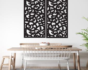 Black Baroque Wooden Wall Panels: Handcrafted Living Room Decor