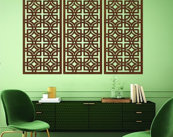Geometric Wood Wall Panel: Laser Cut Modern Home Decor