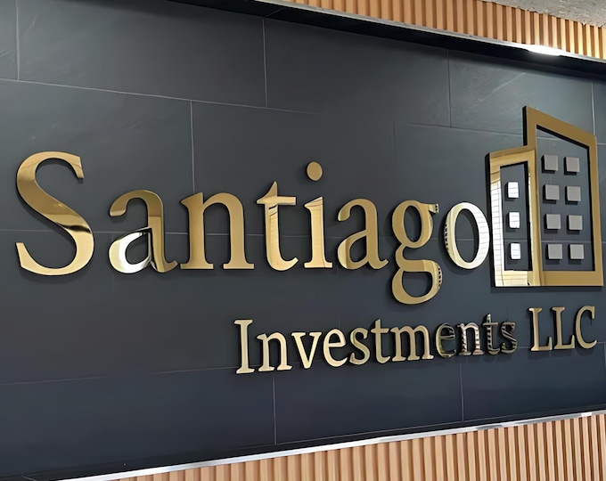 Metal Signage Custom Logo Stainless Steel Laser Cut Signboard Custom Laser Cut Logo Brushed Metal Logo Reception Sign Office Wall Logo Gift