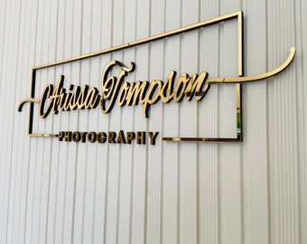 Logo découpé au laser, enseigne pour salon de beauté, enseigne d'entreprise 3D, enseigne d'entreprise, découpe laser personnalisée, logo avec dessin 3D en relief, enseigne de dentiste