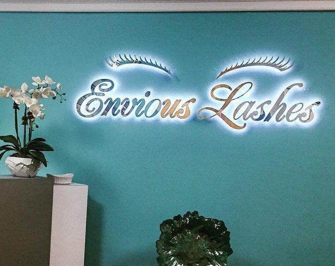 3d Backlit Sign, 3d Led Signage, Custom Outdoor logo, light sign 3d brushed metal 3d business sign 3d custom sign for office, UniqueSign3d