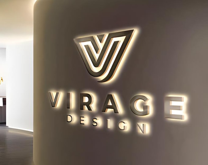 3d backlit sign, 3d led signage, custom outdoor logo, light sign 3d brushed metal 3d business sign 3d custom sign for office 3d led signage