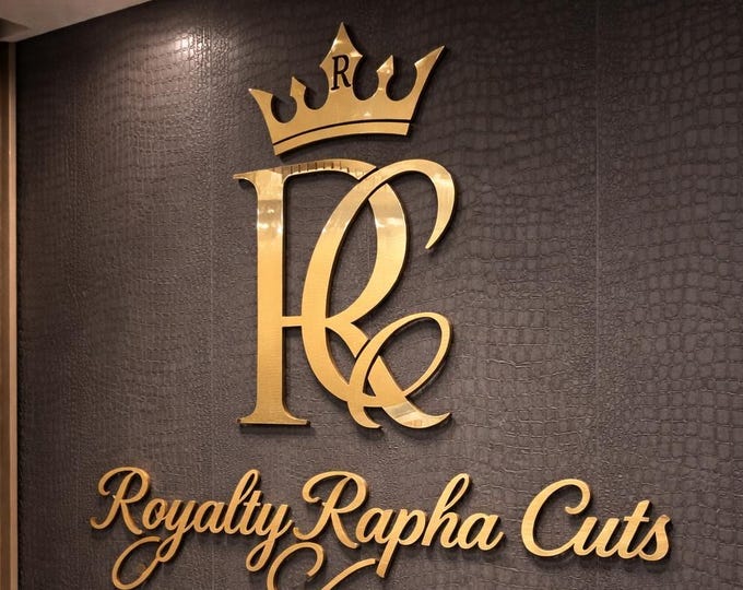 Laser Cut Logo Sign, Copper Color Sign, Rustic Lazer cut Metal Sign, Beauty Salon Sign, 3D Custom Business Sign, Logo With Raised 3D Design