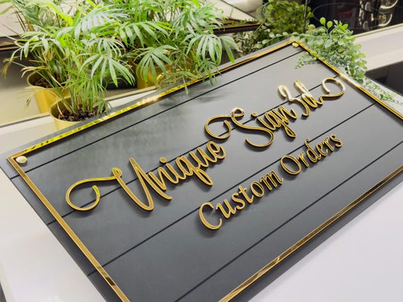 Custom Laser Cut, Clinic Sign, Sign with Raised 3D Design, Business Letter, Eye Doctor Lobby Signage, Reception Logo, Brushed Metal Logo