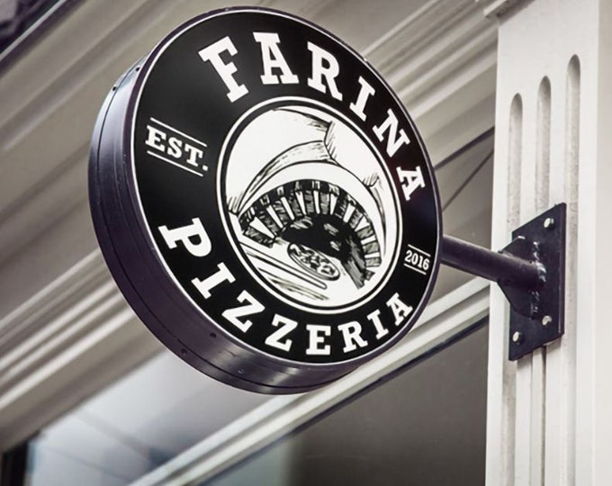 Double-Sided Logo Sign, Shop Sign, Blade Sign, Shop Window Blade Sign, Wall Mounted Shop Sign, Custom Aluminium Double Sided Sign