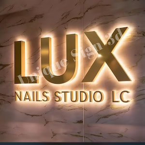 Backlit Logo Sign, Beauty Salon Sign, 3D Business Sign, Business Signboard, Custom Laser Cut, Logo With Raised 3D Design, Dentist Sign