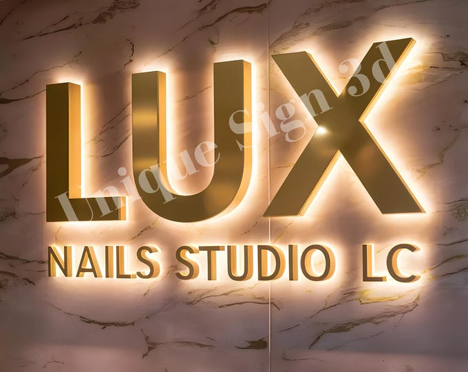 3D Backlit  Sign, Neon Sign, 3D Business Sign, Business Signboard, Custom Laser Cut, Logo With Raised 3D Design, Dentist Sign