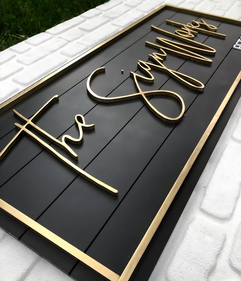 Business Sign, brushed Sign, Custom Logo Sign, reception sign, Office Sign for Wall, 3D metal sign, indoor and outdoor sign, Laser Cut Sign Bild 4