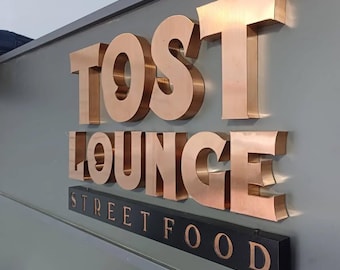 Metal Signage, Custom Logo, Stainless Steel, Laser Cut Signboard, Custom Laser Cut Logo, Brushed Metal Logo, Reception Sign,Office Wall Logo