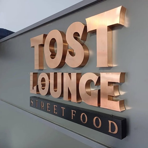 Metal Signage, Custom Logo, Stainless Steel, Laser Cut Signboard, Custom Laser Cut Logo, Brushed Metal Logo, Reception Sign,Office Wall Logo