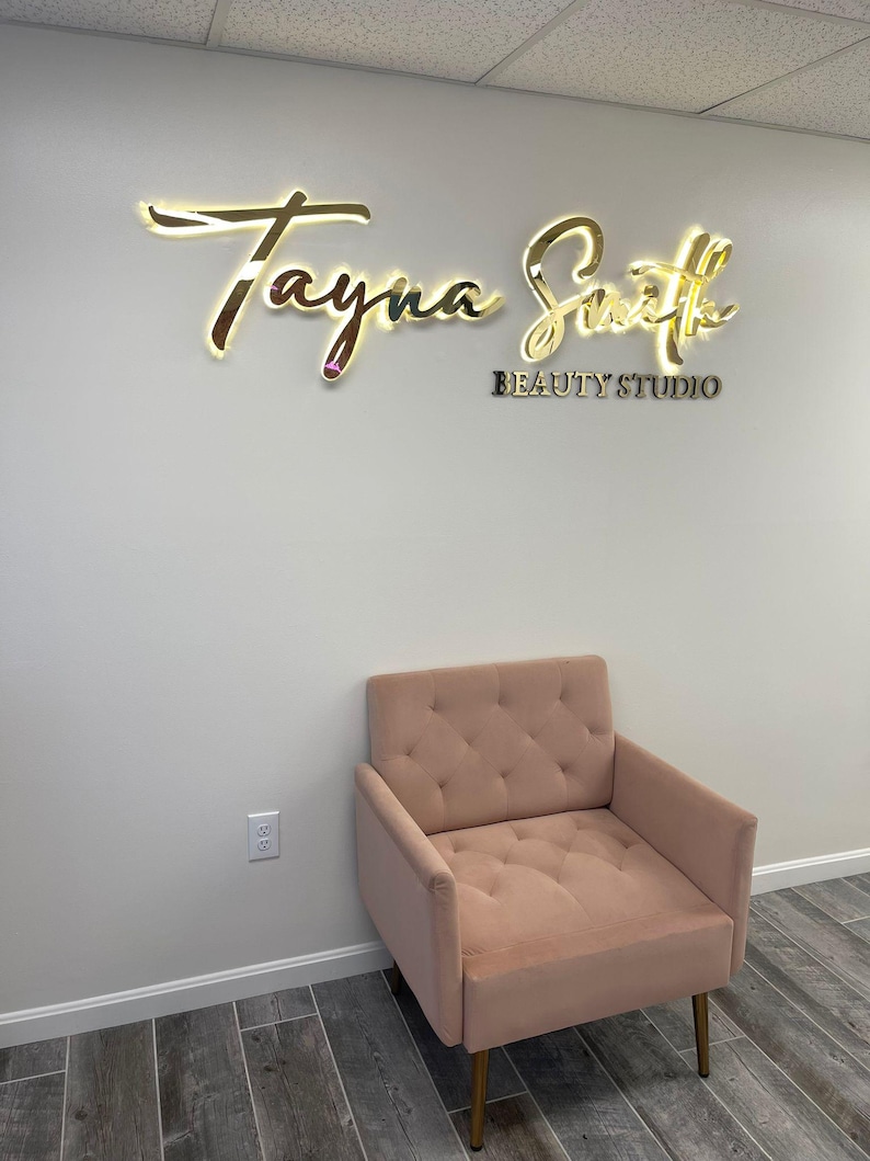 Backlit Logo Sign, Beauty Salon Sign, 3D Business Sign, Business Signboard, Custom Laser Cut, Logo With Raised 3D Design, Dentist Signage bild 15