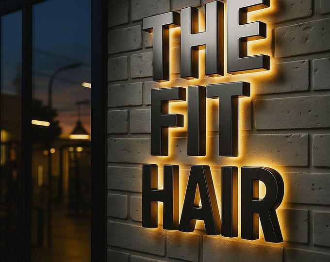 Backlit Sign, Custom Beauty Salon Sign, 3D Business Sign, Business Signboard, Custom Laser Cut, Logo With Raised 3D Design, Dentist Sign