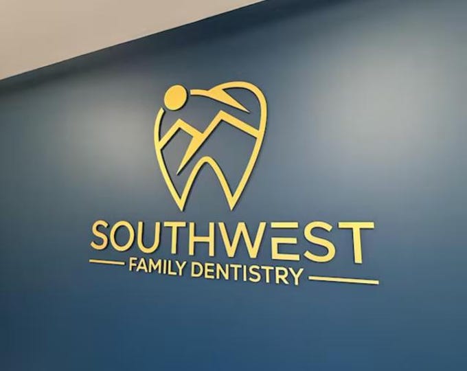 Lobby Sign, Office Decor, Office Sign for Wall, Office Wall Decor, Brushed Metal Logo, Custom Laser Cut Logo Sign, Indoor sign, Logo Gift