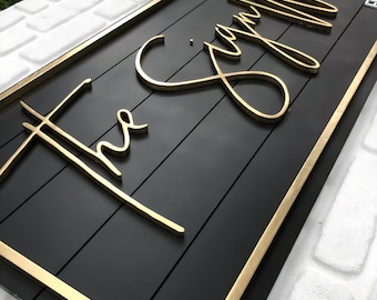 Custom Laser Cut, Clinic Sign, Sign with Raised 3D Design, Business Letter, Eye Doctor Lobby Signage, Reception Logo, Brushed Metal Logo
