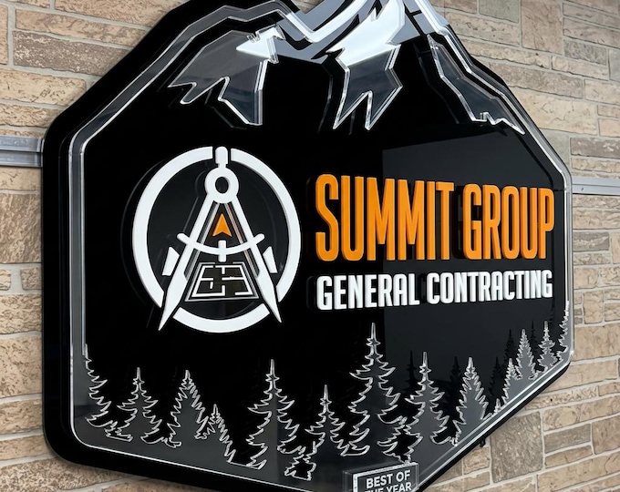 Laser Cut 3D Acrylic Business Logo Sign, Personalized Office Decor,Entrance Sign