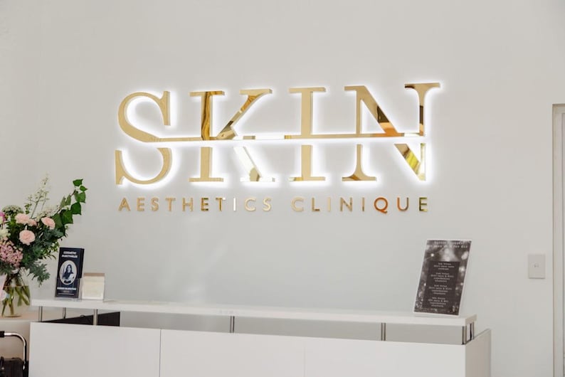 Backlit Logo Sign, Beauty Salon Sign, 3D Business Sign, Business Signboard, Custom Laser Cut, Logo With Raised 3D Design, Dentist Signage bild 5