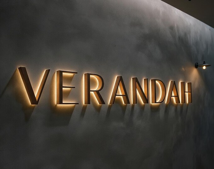 Custom Neon Sign, Business Backlit Sign, Signage, Custom Outdoor Sign, Light Sign 3D Brushed Sign, Custom Sign for Business