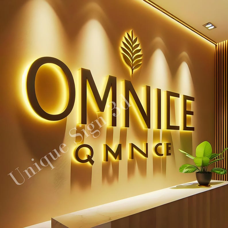 Backlit Logo Sign, Beauty Salon Sign, 3D Business Sign, Business Signboard, Custom Laser Cut, Logo With Raised 3D Design, Dentist Signage bild 8