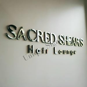 Custom Laser Cut, Clinic Sign, Sign with Raised 3D Design, Business Letter, Eye Doctor Lobby Signage, Reception Logo, Brushed Metal Logo