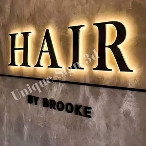 Backlit Logo Sign, Beauty Salon Sign, 3D Business Sign, Business Signboard, Custom Laser Cut, Logo With Raised 3D Design, Dentist Sign