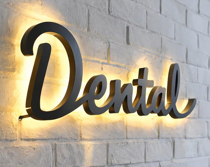 3d backlit sign, 3d led signage, custom outdoor logo, light sign 3d brushed metal 3d business sign 3d custom sign for office 3d led signage